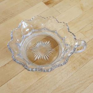 Vintage Heisey Bowl Handle Etched Sunburst Candy Dish